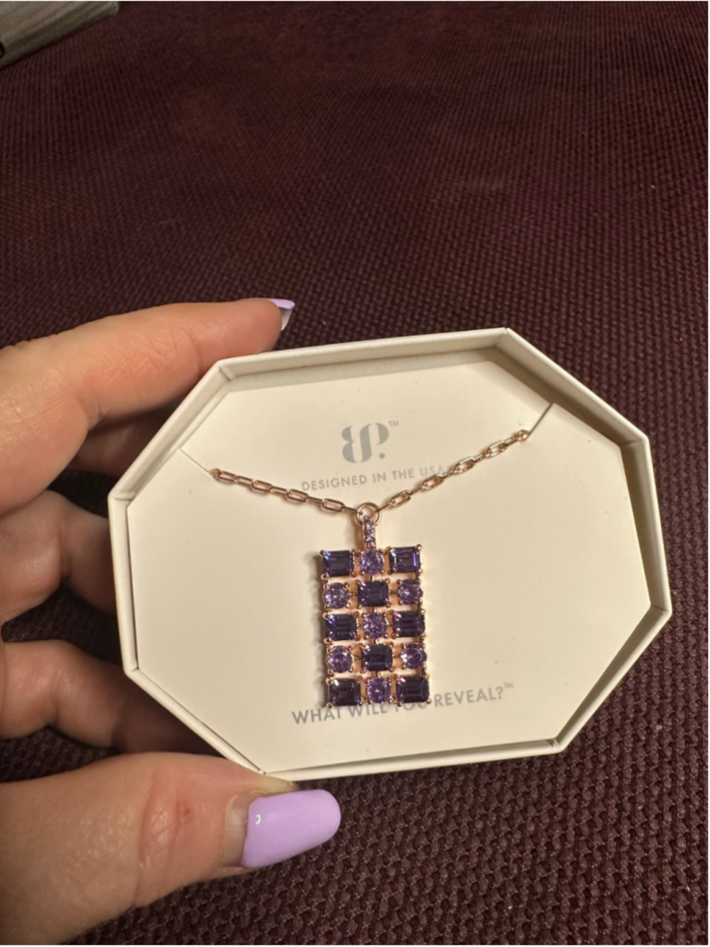 Bomb Party Purple & Rose Gold Necklace
